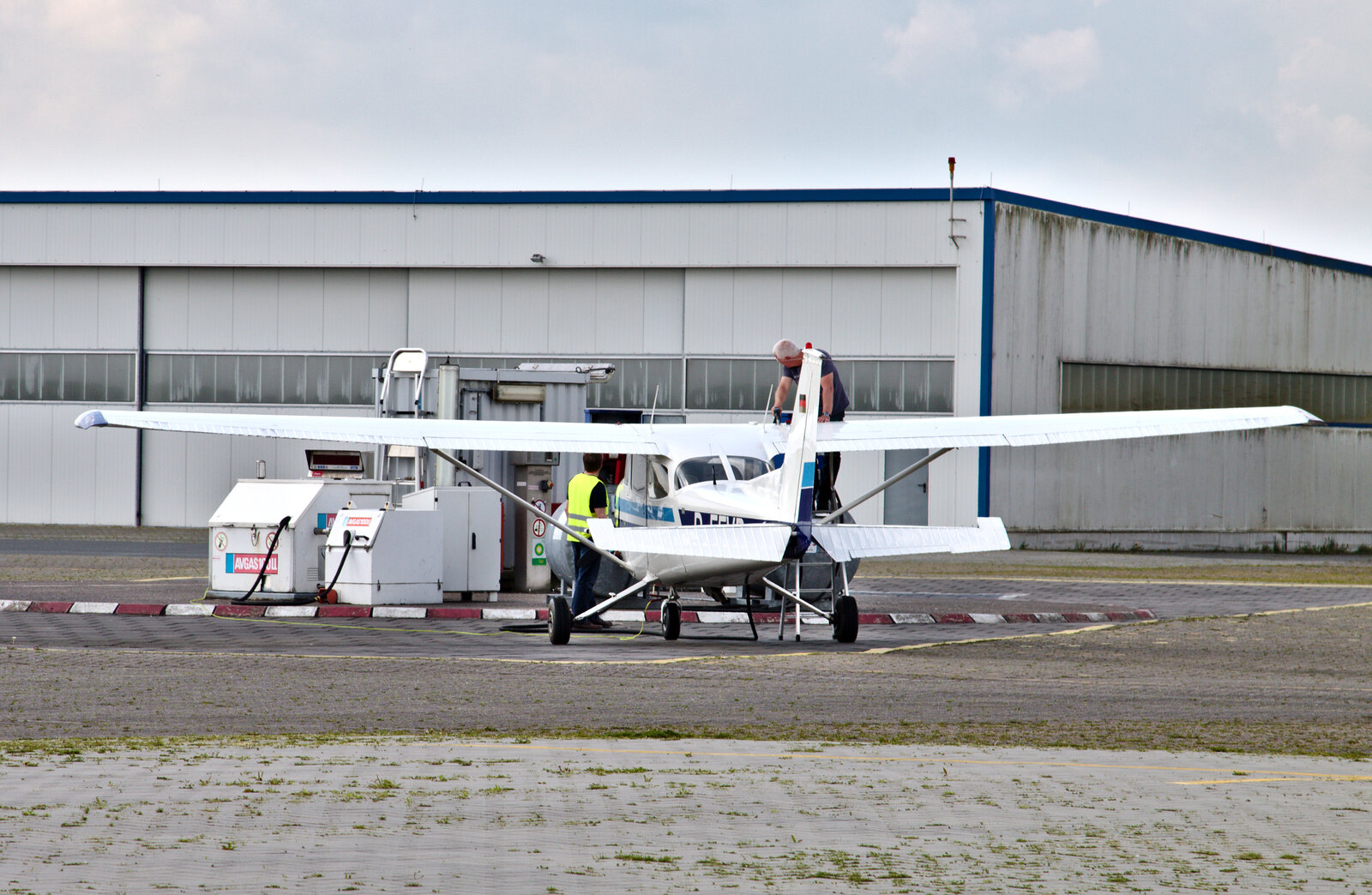 Titan Aviation Jet-A fuel truck refueling a private jet